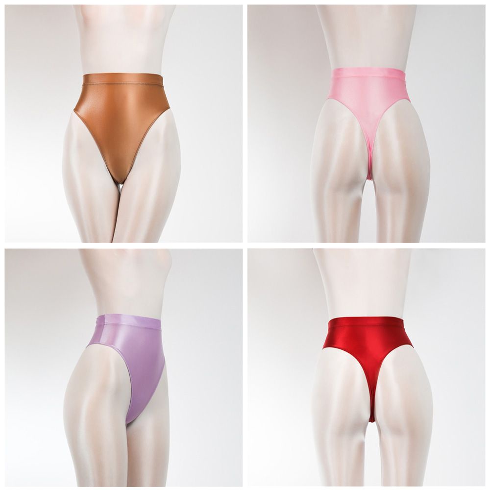 Quần lót lọt khe bằng satin siêu mỏng lưng cao co giãn quyến rũ có size lớn cho nữ