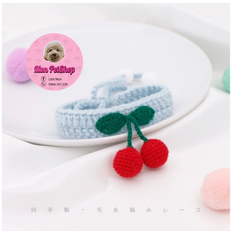 [ Siêu xinh ] Vòng cổ cherry cho thú cưng