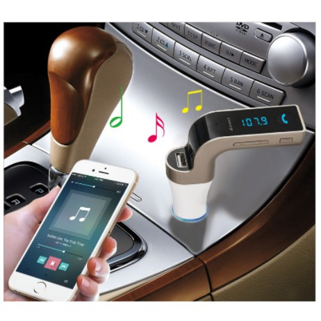 Củ Sạc Nhanh Trên ÔTÔ, Tặng Dây Sạc Kết Nối Bluetooth Với Điện Thoại - Kết Nối FM Với Đầu Nghe Nhạc