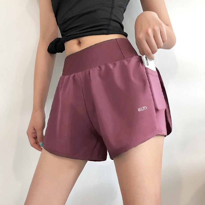 Quần Short Thể Thao Lưng Cao Dáng Rộng Nhanh Khô Thời Trang Cho Nữ