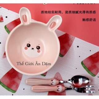Bát SỨ Ăn Dặm Hình Thỏ( Không Kèm Thìa Nĩa)