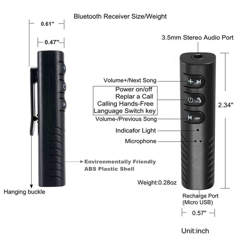 Bộ thiết bị nhận tín hiệu Bluetooth có kẹp gắn tai nghe 3.5mm chuyên dụng