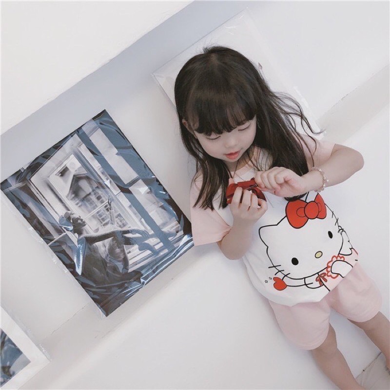 Bán sỉ Bộ cotton mèo hello kitty bé gái