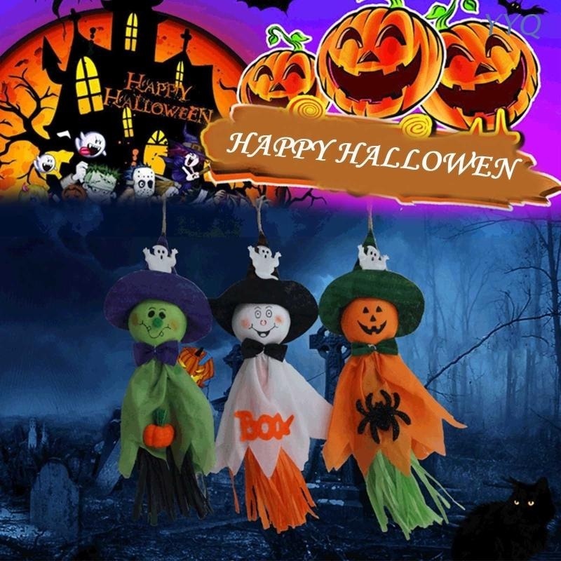Búp Bê Ma Bí Ngô / Ma Rơm Không Dệt Treo Trang Trí Halloween