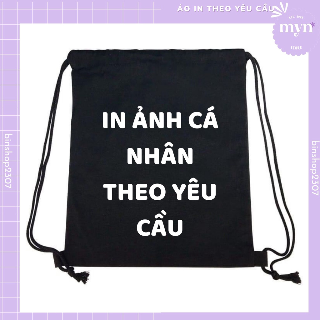 Balo Dây Rút Đen In Theo Yêu Cầu