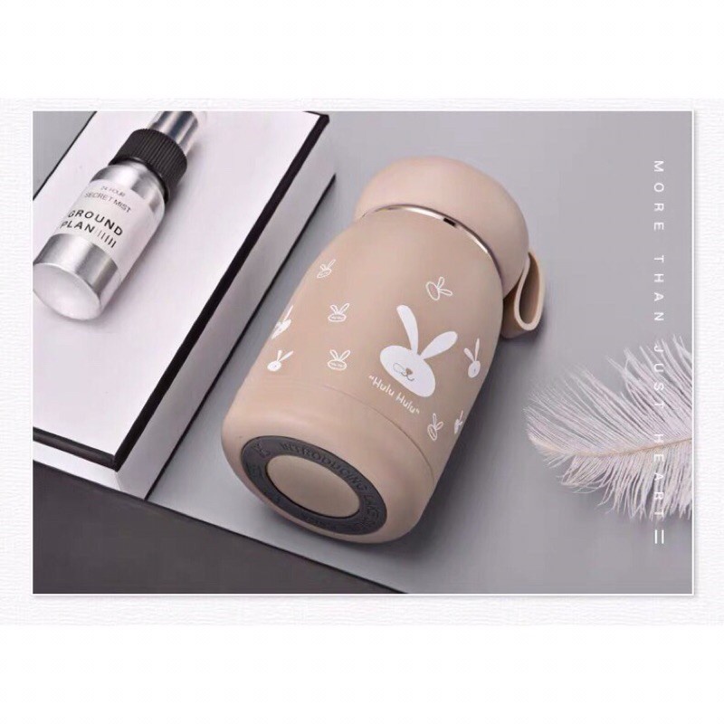 Bình Giữ Nhiệt Mini MIGNON 320ml, Lõi Thép S304 Không Gỉ, Hoa Văn Thỏ Xinh Đáng Yêu