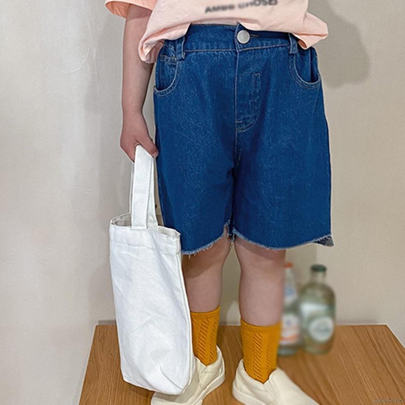 Quần Denim Bé Gái Lưng Thấp Phong Cách Hàn Quốc