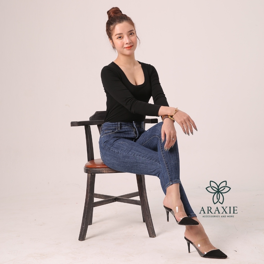 Quần Jean Skinny Nữ Lưng Cao Araxie Quần bò nữ ôm cạp cao màu xanh xước Co Giãn 4 Chiều Tôn Dáng JASKX10 | BigBuy360 - bigbuy360.vn