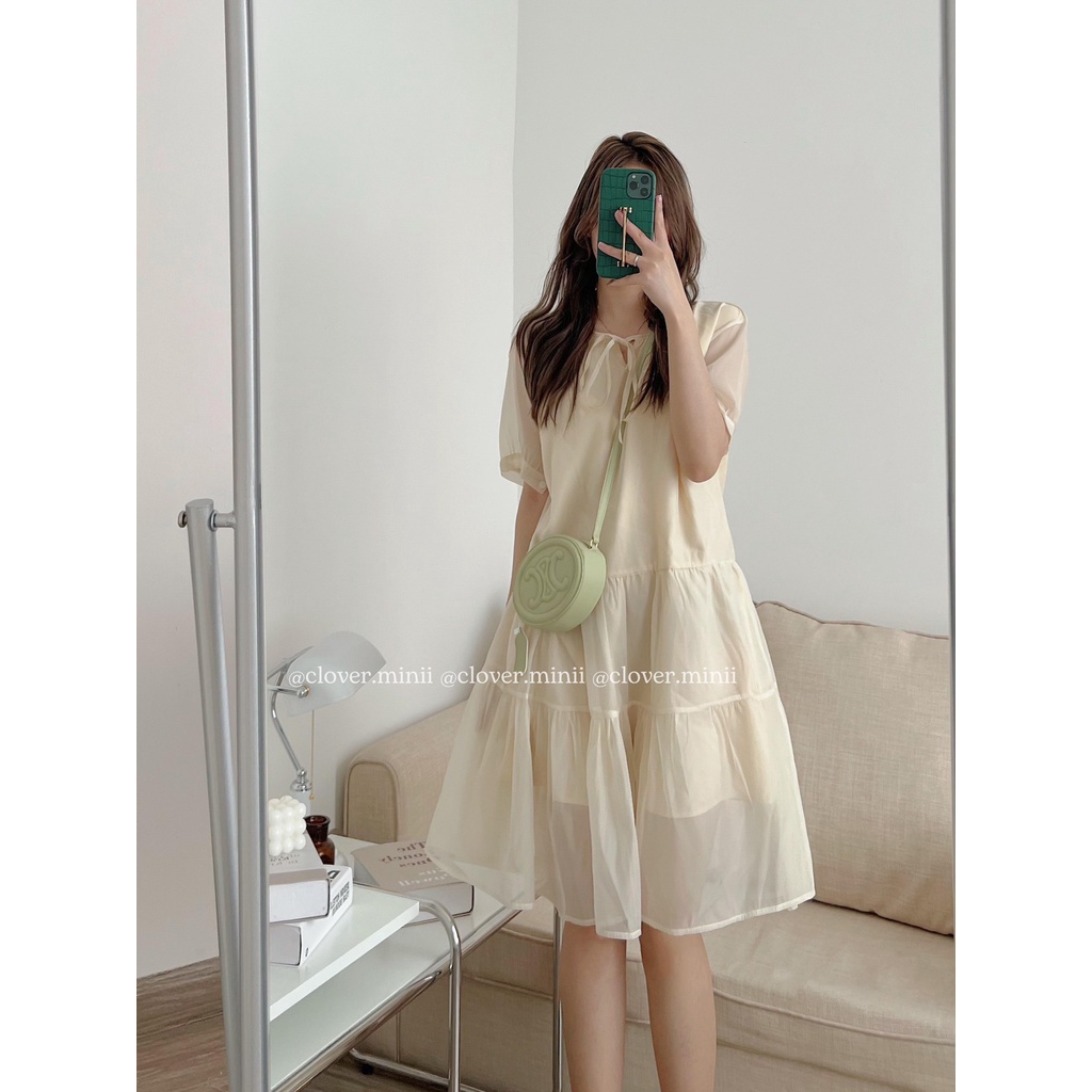 Váy Voan Tơ Hàn Tầng, Váy Voan Tơ, Váy Tơ Hàn - V638