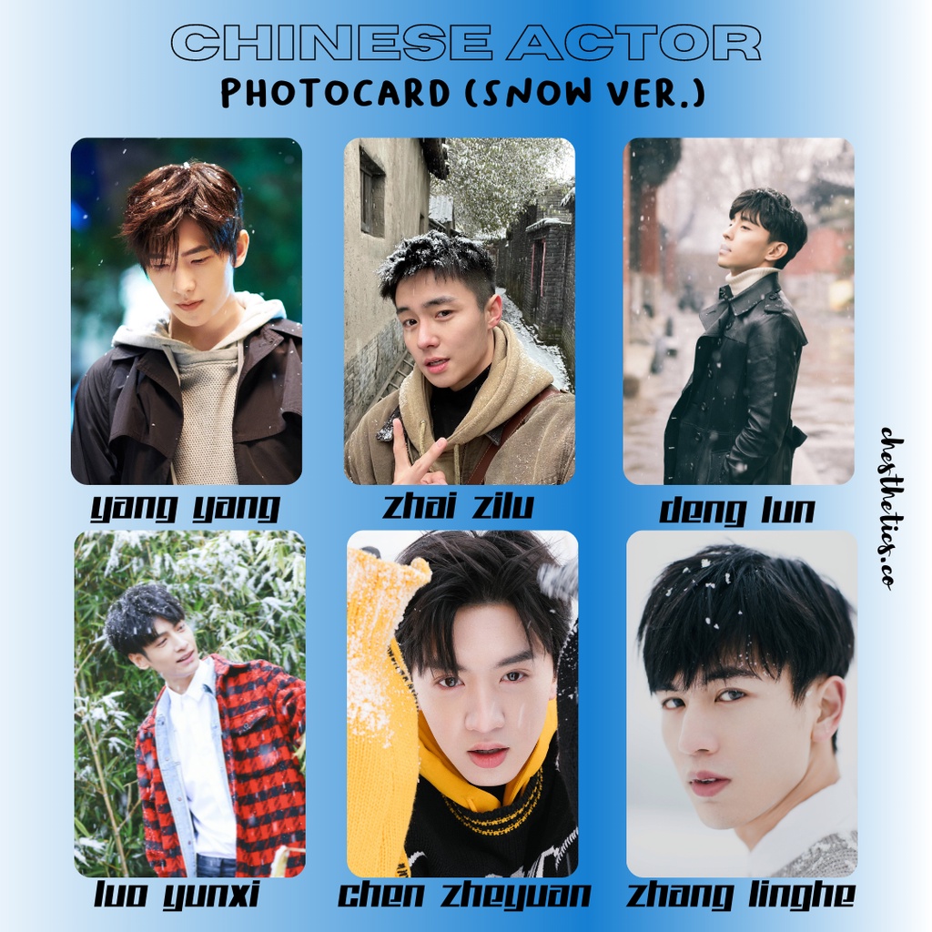 [ CHINA ACTOR ] Ảnh Card Bo Góc Diễn Viên Nam Trung Quốc - Chủ Đề Ảnh Mùa Đông Tuyết Snow [ PHOTOCARD ]