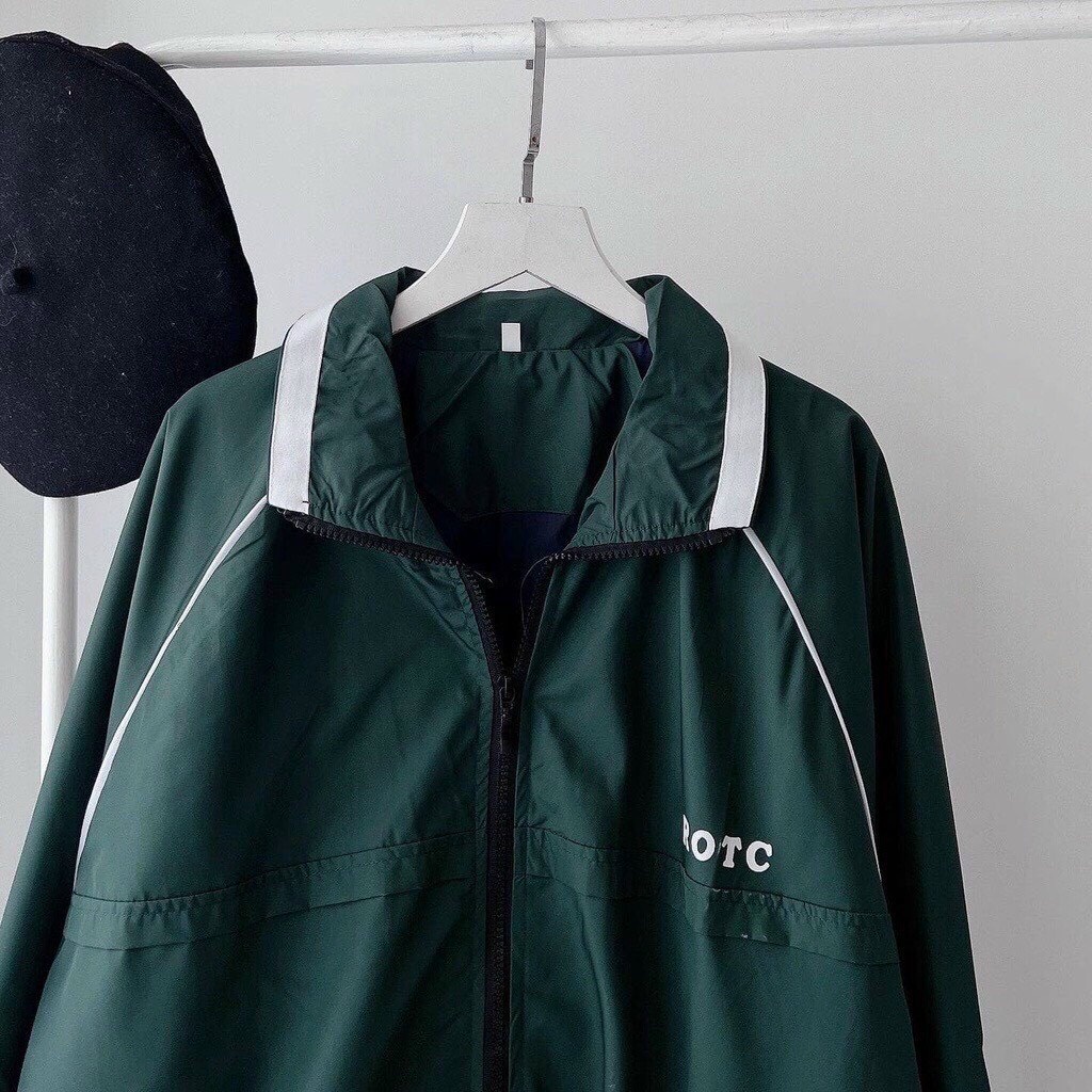 Áo Khoác Dù Cổ Bẻ Unisex ROTC Kiểu Zip Kéo Chất Dù 2 Lớp Phối Màu Siêu Đẹp Ulzzang Hàn Quốc Hot Trend Mới