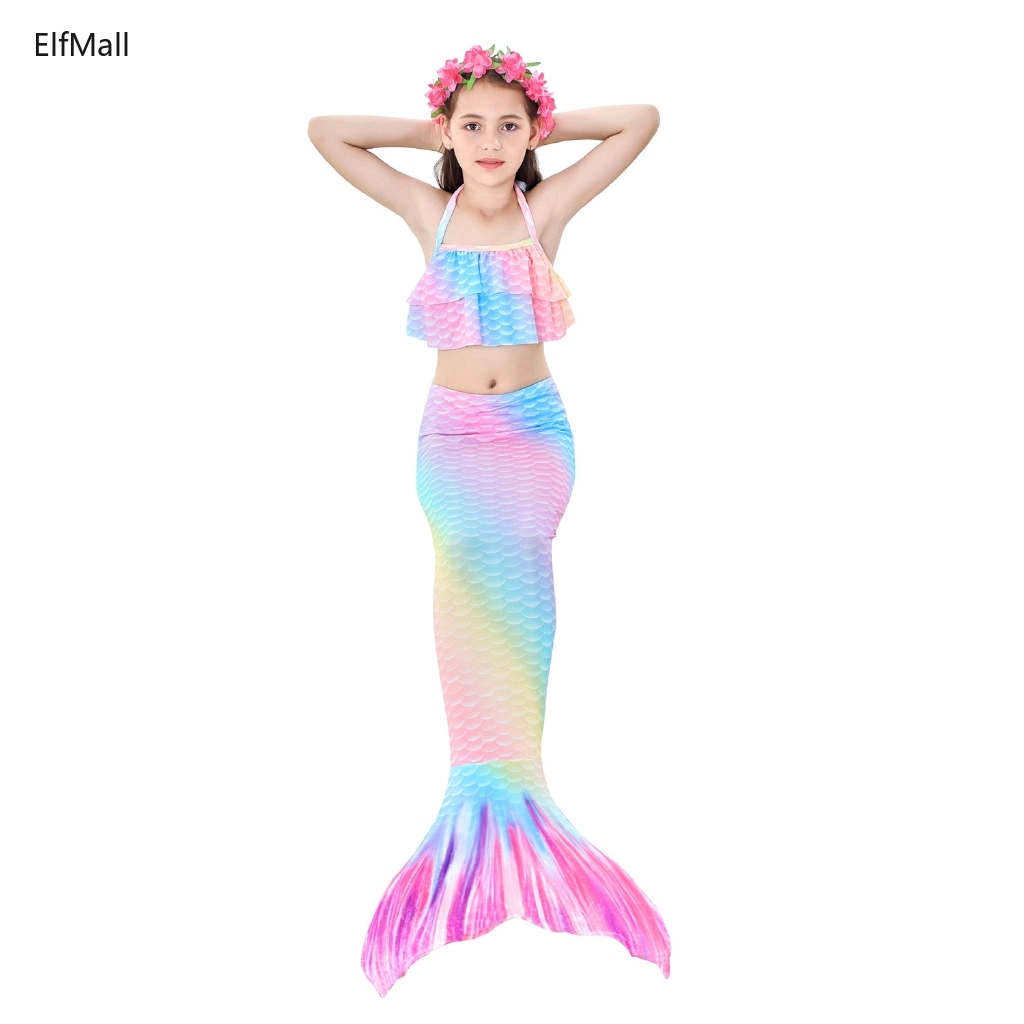 Bộ Đồ Bơi Nàng Tiên Cá Xinh Xắn Cho Bé Gái 2-10 Tuổi