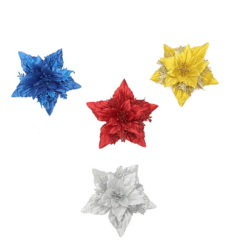 Hoa Giả Nhiều Lớp 18cm Trang Trí Cây Thông Giáng Sinh