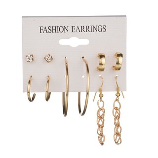 Fashion Earrings Ear Ring Set Combination Of 5 Sets of special circle