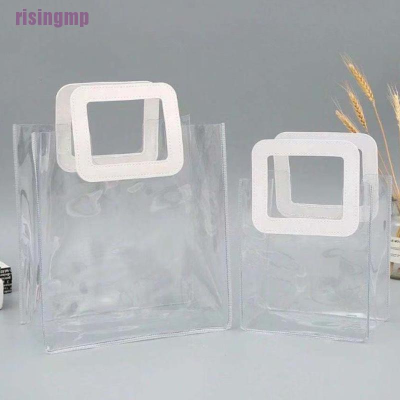 Túi đựng đồ bằng PVC trong suốt in họa tiết hoa phong cách Hàn Quốc cho nữ