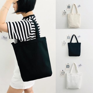  Túi tote vải Canvas màu trơn đeo vai mềm đẹp thời trang BEE1477-6D8