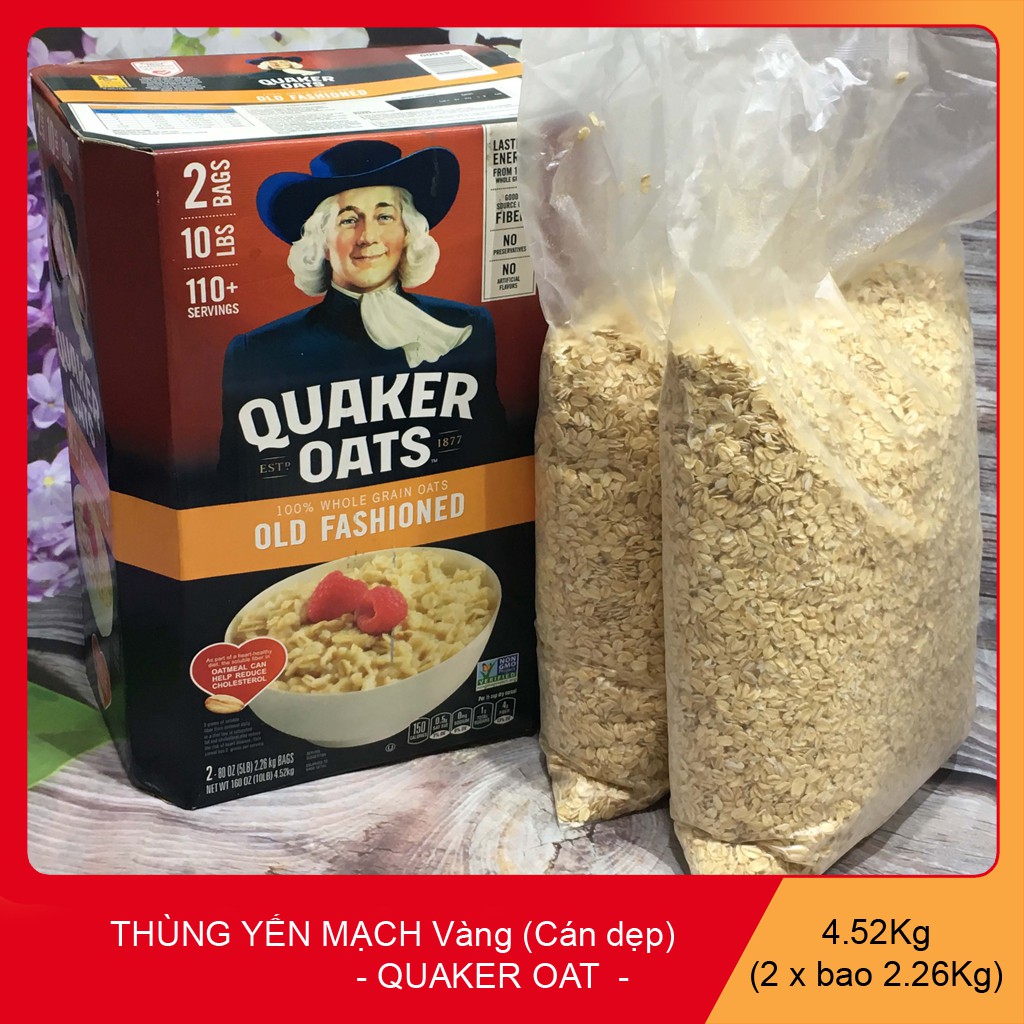 Combo 10 thùng yến mạch cán dẹp hay cán vỡ Quaker Oats của Mỹ