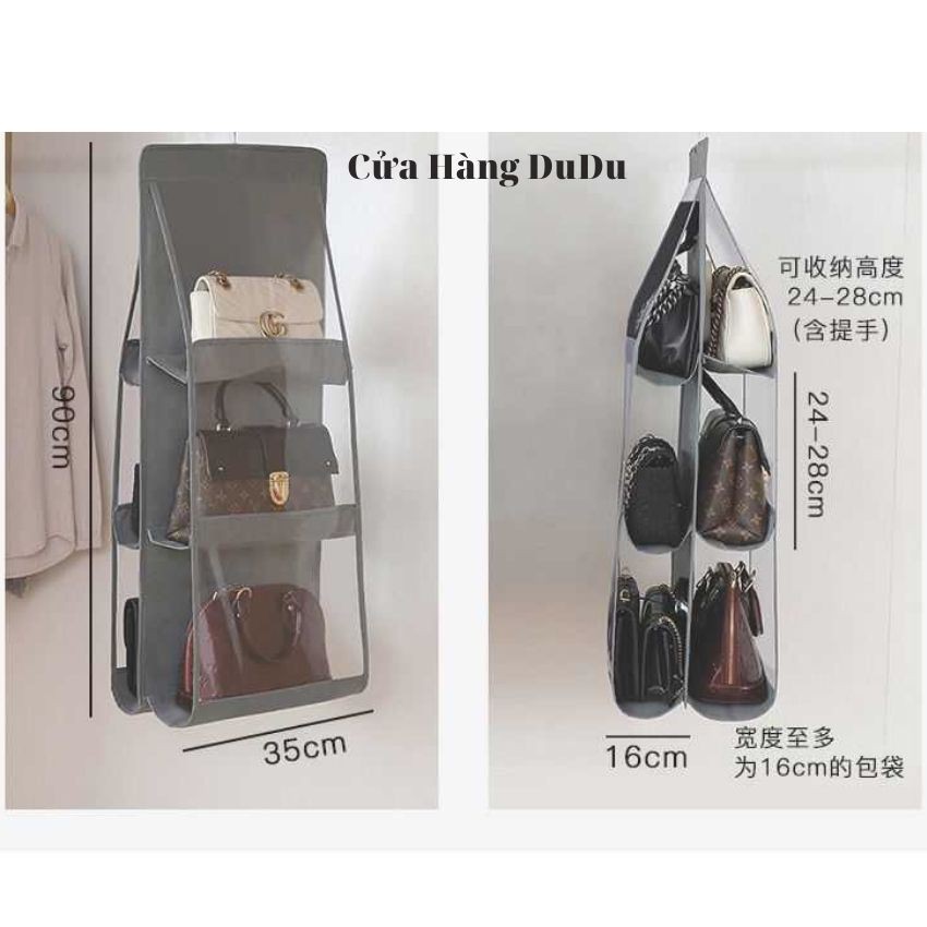 🌻 Túi Treo Giỏ Xách  Giá Treo Túi Xách 6 Ngăn 3 Tầng Cao Cấp Chống Bụi NC5016 🌻