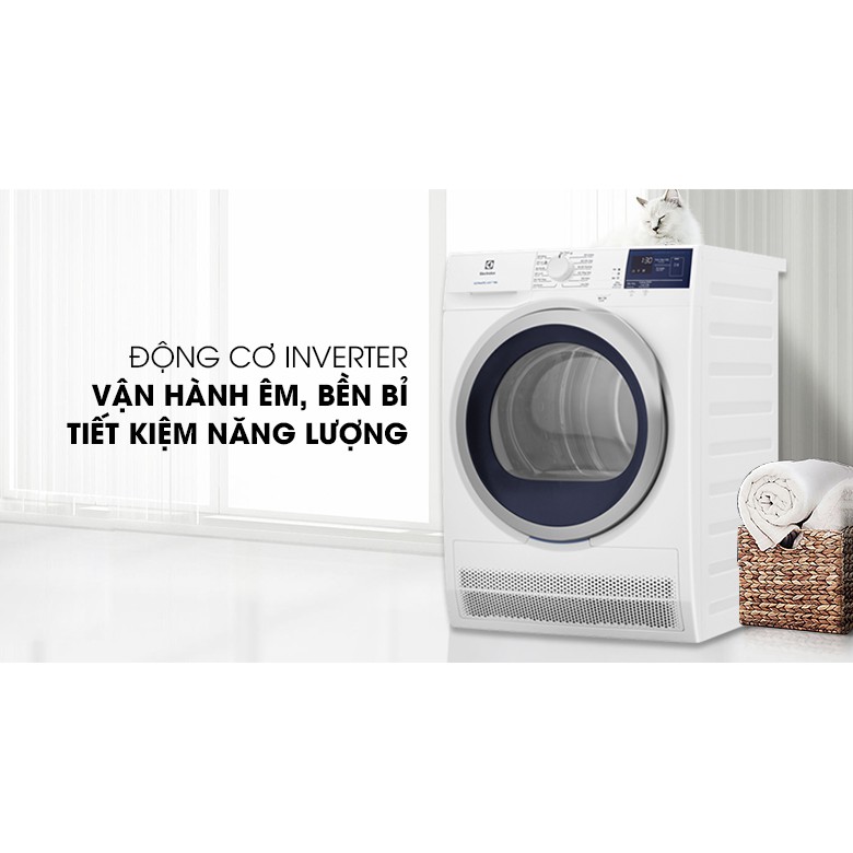 Máy sấy ngưng tụ Electrolux 8 Kg EDC804CEWA- Hàng chính hãng