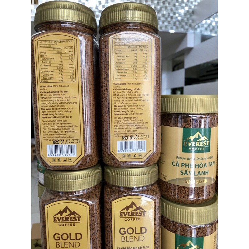 Cà phê Everest hòa tan sấy lạnh Gold Blend hũ 145g