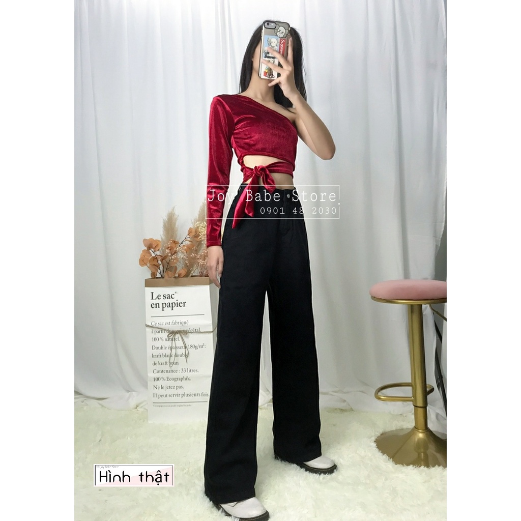 Áo croptop tay dài lệch vai ACOD 14, da beo sexy cá tính, cột dây hông eo tôn dáng, áo kiểu nữ độc lạ dài tay ôm body