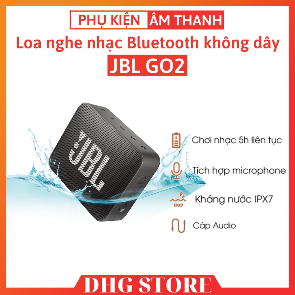 Loa nghe nhạc Bluetooth JBL GO2, với công nghệ Bluetooth 4.1, cho khả năng kết nối ổn định ở khoảng cách 10m, chống nước