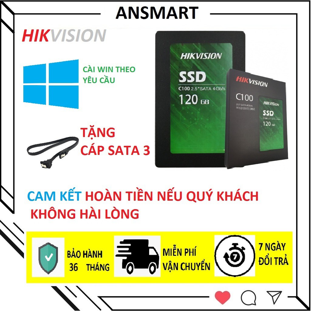 Ổ Cứng SSD 120GB HIKVISION -Tăng tốc máy tính tức thì- Bảo Hành Chính Hãng 36 Tháng-1 Đổi 1