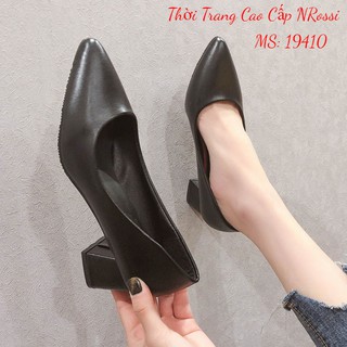 ❤FREESHIP50K❤ Giày cao gót công sở big size màu đen gót vuông 5 phân size 40 đến 44