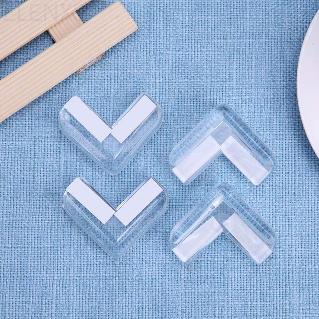 Set 4 miếng bọc cạnh bàn bằng pvc trong suốt chống va chạm bảo vệ an toàn dành cho bé