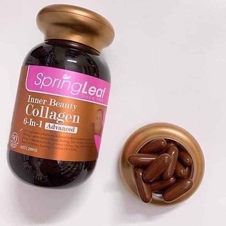 Viên uống bổ sung collagen Springleaf inner beauty collagen 6-in-1 advanced 90 viên- 180 viên của Úc