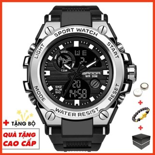 Đồng Hồ Thể Thao Nam Kim Điện Tử SANDA Chính Hãng Đa Chức Năng, dây cao su, Chống Va Đập, Chống Nước Cực Tốt(Trắng)