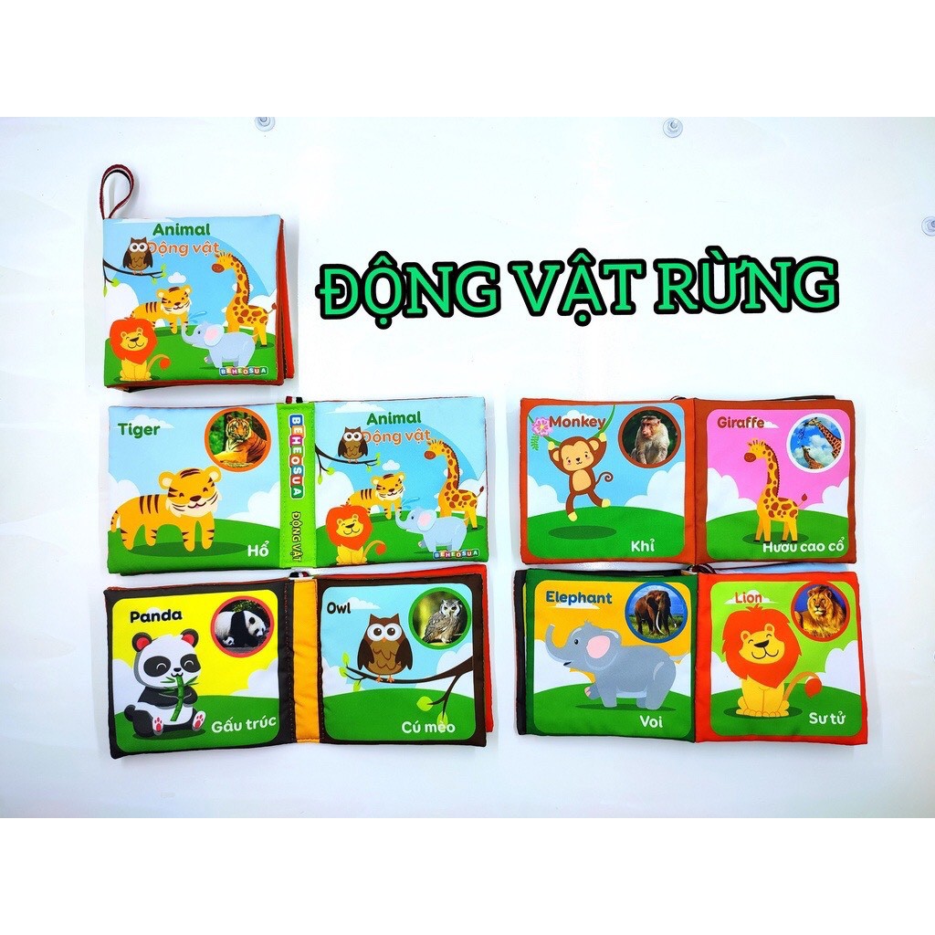 Sách vải song ngữ thế giới xung quanh kích thích thị giác sớm cho bé phát triển trí tuệ