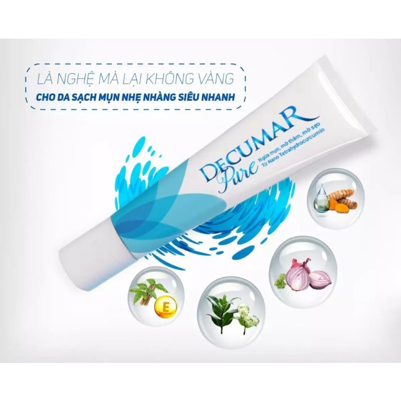 Gel ngừa mụn da mặt trong suốt Decumar Pure 15gr hoàn toàn mới