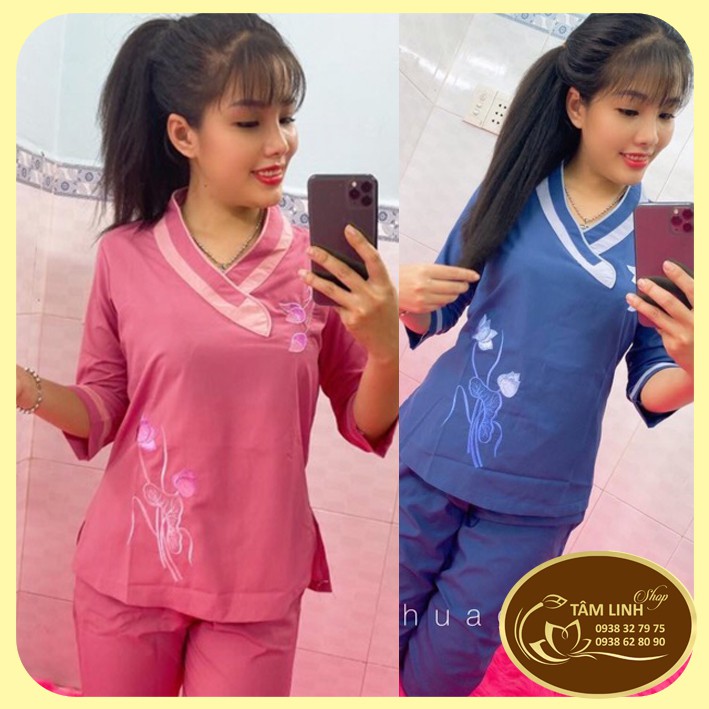 Đồ Lam Đi Chùa_Mẫu Tim Bầu