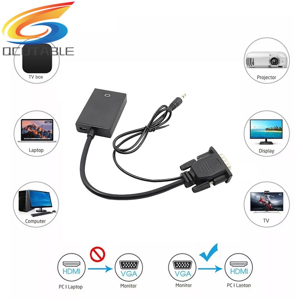 Cáp chuyển đổi VGA sang HDMI-compatible với jack 3.5mm