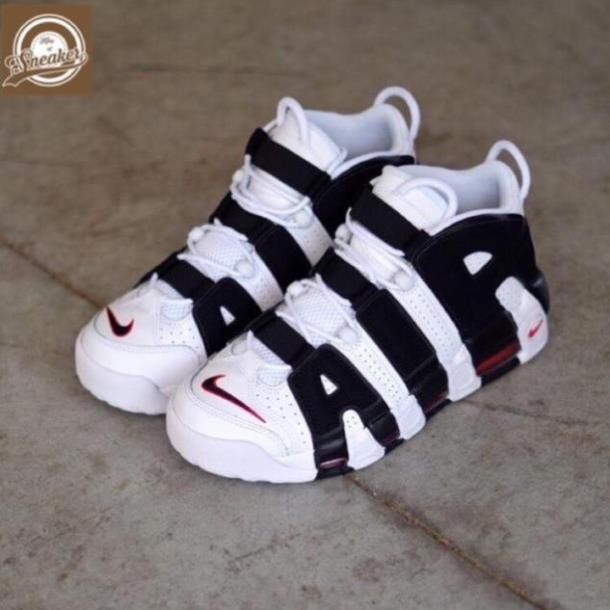 HOT 12.12 HẠ GIÁ | Real | Giầy thể thao nam nữ AIR UPTEMPO Trắng sọc đen (FULLBOX) * :