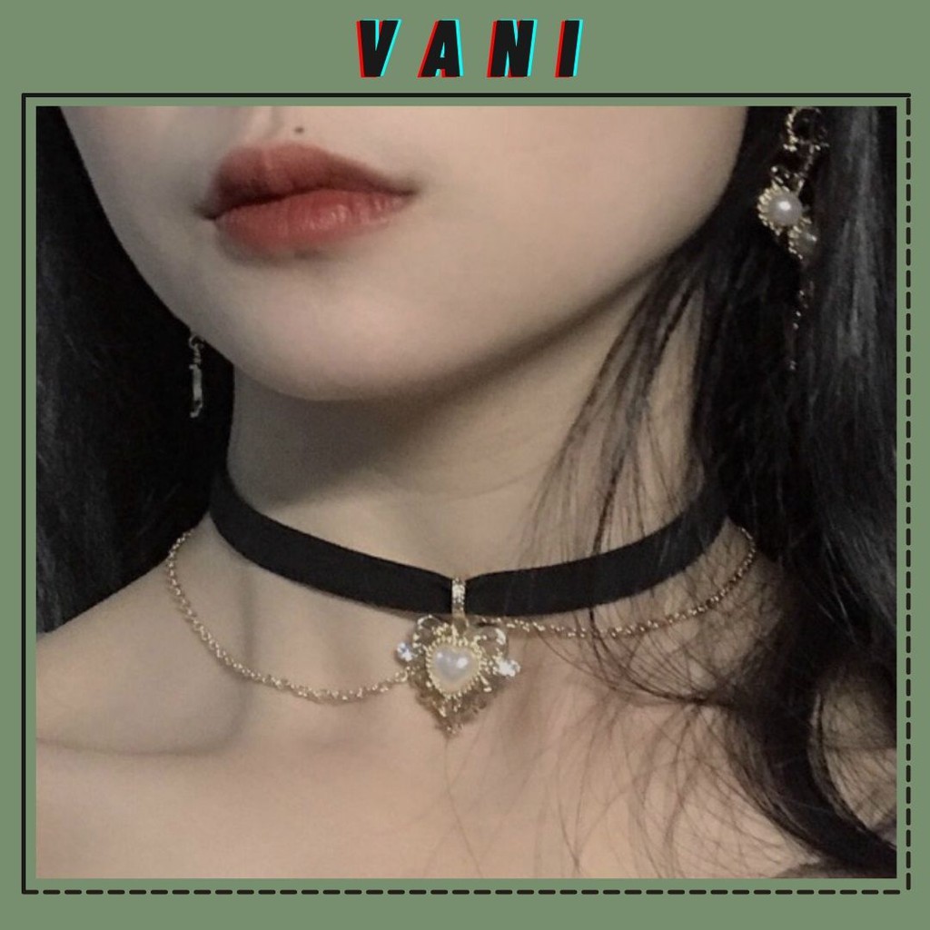 Choker, Vòng Cổ Nhung Phối Charm Trái Tim Cổ Điển Sang Trọng - Vani Store [TS000465-O17]