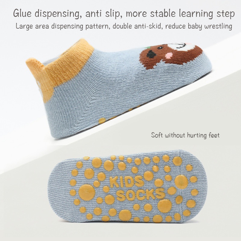 Vớ Cotton Chống Trượt In Hình Động Vật Dễ Thương Cho Bé