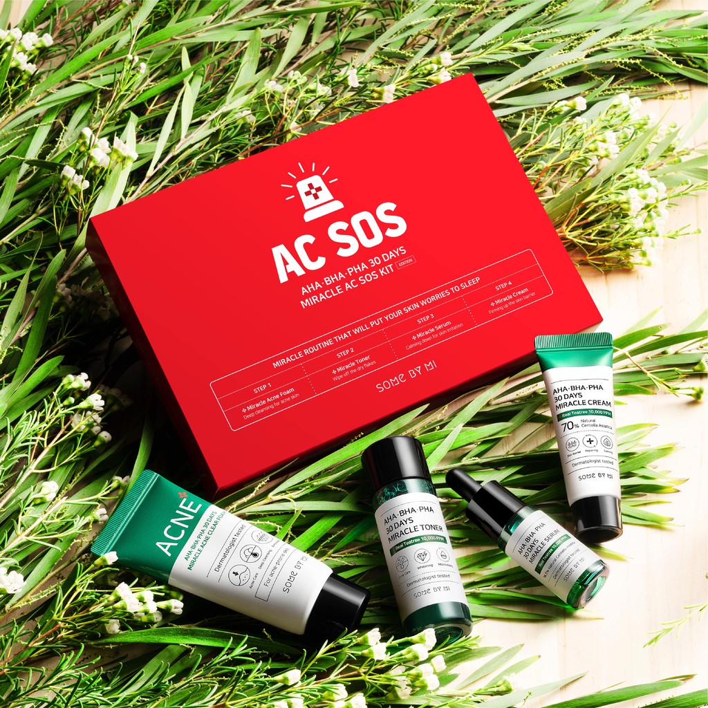 Bộ Dưỡng Da Ngừa Mụn Some By Mi AHA - BHA - PHA 30 Days Miracle AC SOS Kit Hàng Chính Hãng