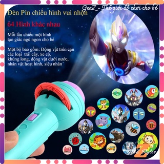 Đồ chơi trẻ em bé trai bé gái đèn pin chiếu hình phát sáng - Đồ chơi cho bé đèn pin chiếu hình 3D lên tường trần nhà