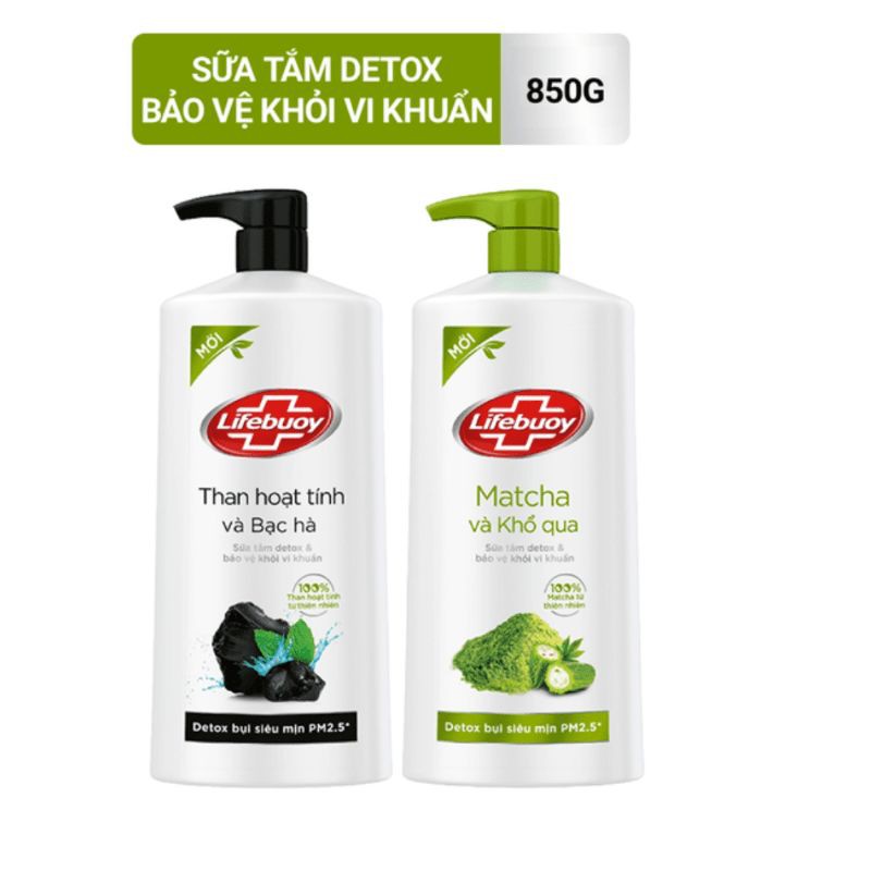 Sữa tắm LIFEBUOY  Matcha khổ qua / Than hoạt tính  800g