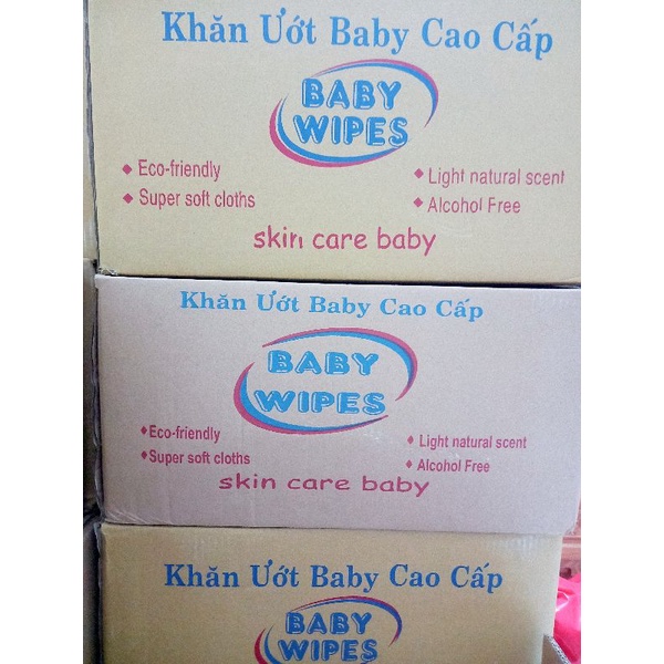 Hỏa tốc  thùng 50 gói  khăn ướt cao cấp baby wipes 80g. - ảnh sản phẩm 2