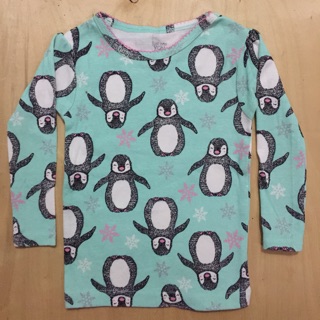 Freeship 99k TQ_Áo carter bé gái chim cánh cụt xanh noel