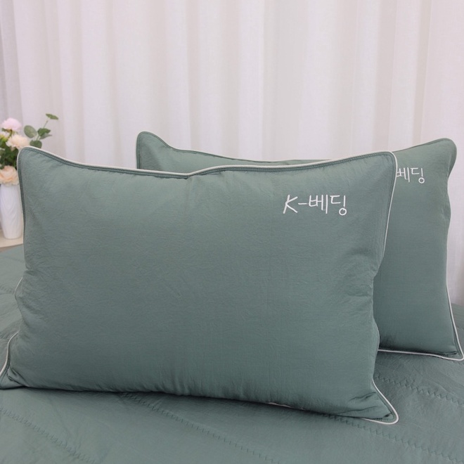 Vỏ Gối Nằm Hàn Quốc K-Bedding by Everon MicroModal 45x65cm Xanh lá cây KMMS 204