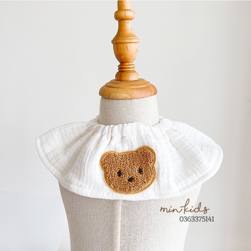 Yếm cổ tròn vải xô muslin cho bé
