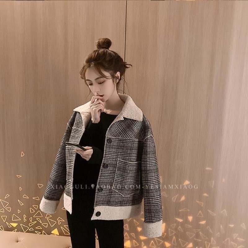 Áo Khoác Dạ Kẻ Lót Lông Túi Bên Siêu Ấm Có Ảnh Thật Kèm Video | BigBuy360 - bigbuy360.vn