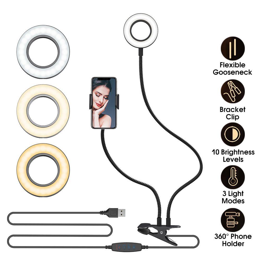Vòng Đèn Led Trợ Sáng Để Bàn Có Thể Điều Chỉnh
