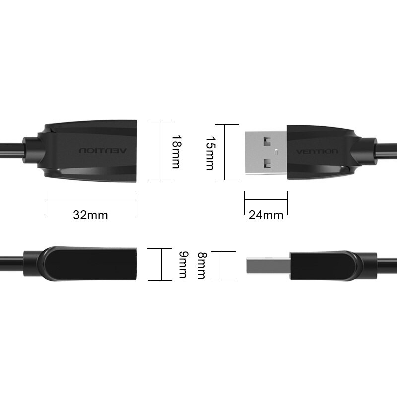 Dây cáp nối dài USB 2.0 Vention dài 1.5 - 5m