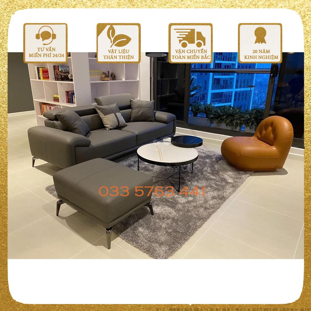 Ghế sofa đơn khung gỗ tự nhiên bọc da nhập khẩu hàn quốc kích thước ghế dài 2m tựa gật gù điều chỉnh độ ngả lưng