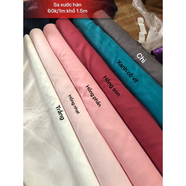 Vải Hanbok sa xước trơn hàng hàn 100% may hanbok khăn áo hầu áo tấc, cổ việt phục, may túi thơm làm vải bọc quà